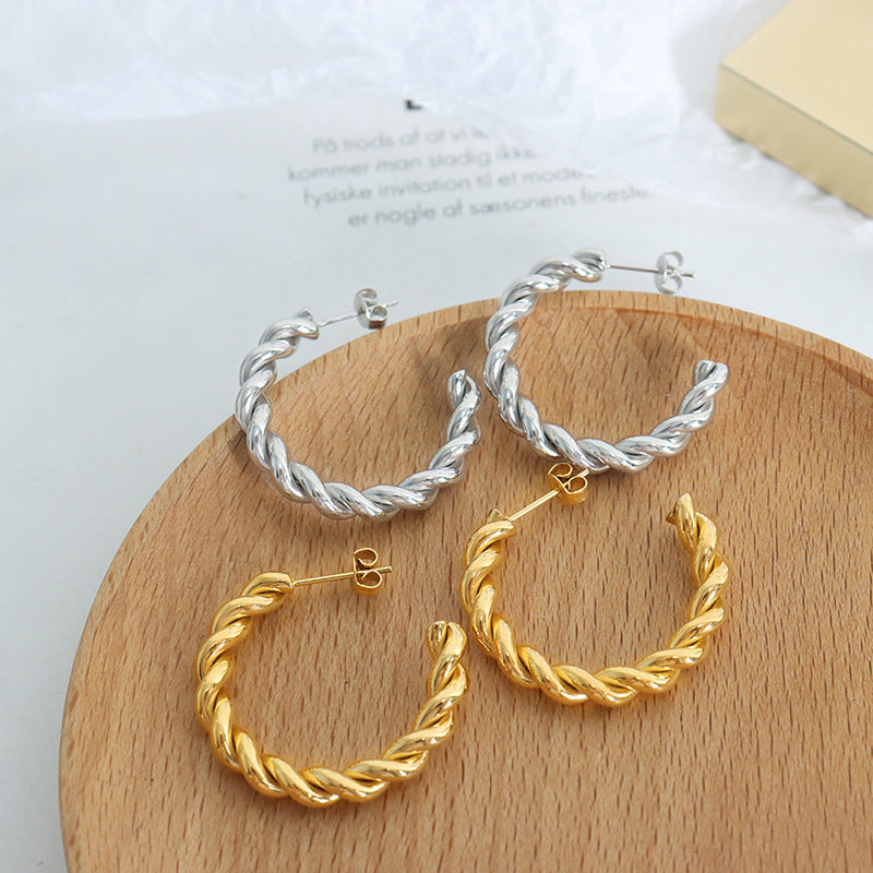 Twisted Rope Hoop Earrings