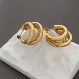 Triple hoop earrings