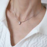 Diamond Shape Zircon Pendant Chain Necklace