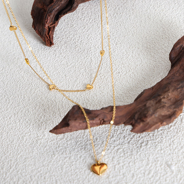 Double Layer Heart Necklace