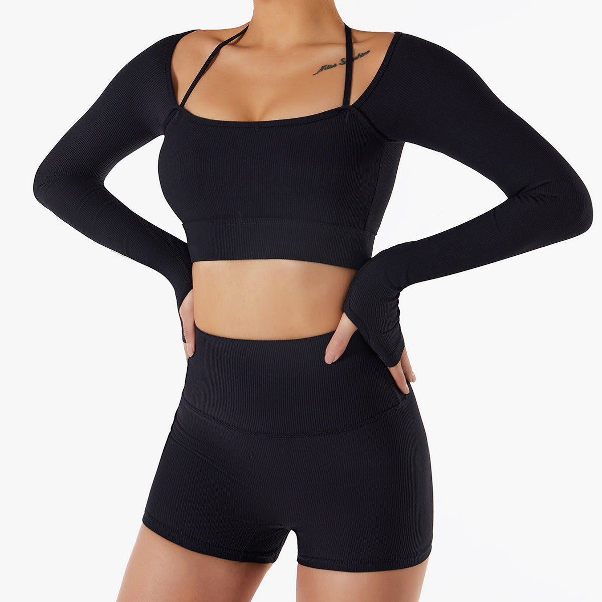 Sculpt Square Neck Two Piece Workout Set