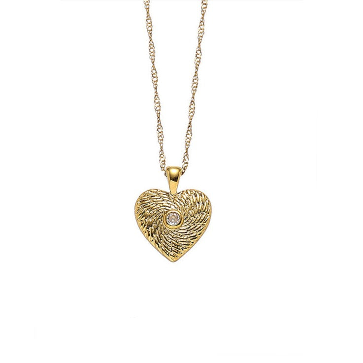 Zircon Inlaid Heart Necklace Collection