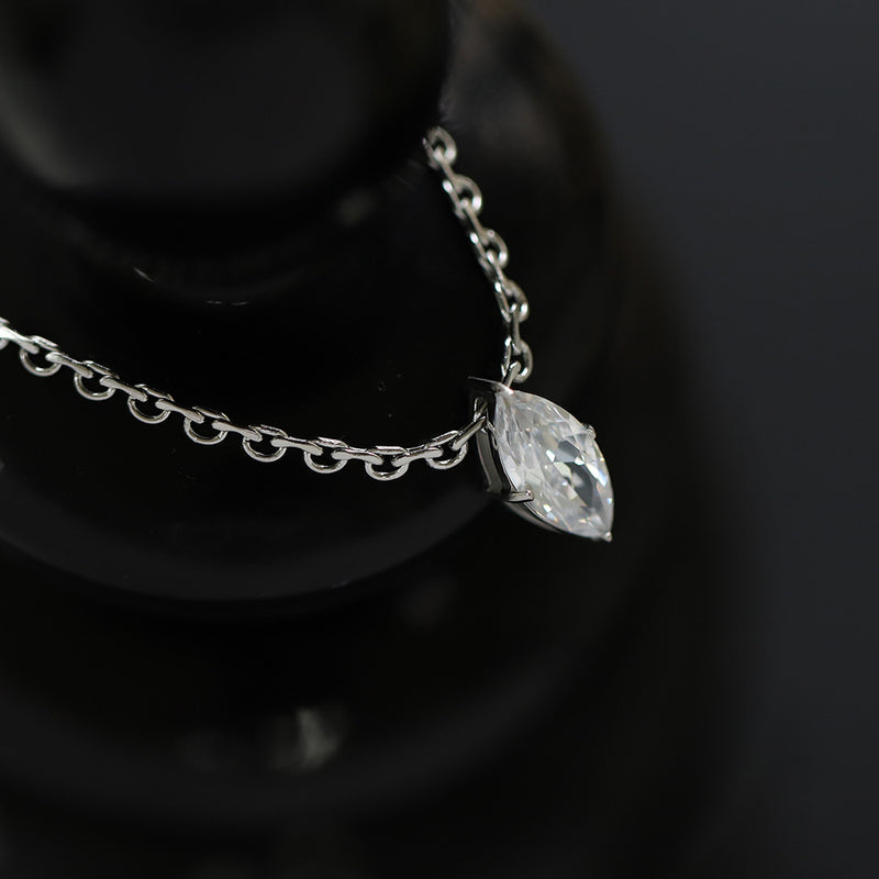 Diamond Shape Zircon Pendant Chain Necklace