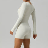 Sculpt Square Neck Long Sleeved Yoga Bodysuit