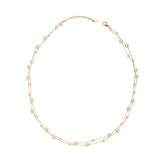 Infinity Pearl Three Strand Necklace