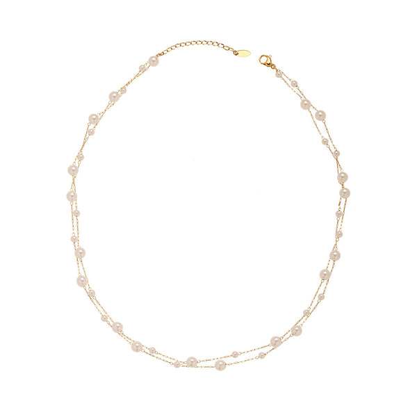 Infinity Pearl Three Strand Necklace