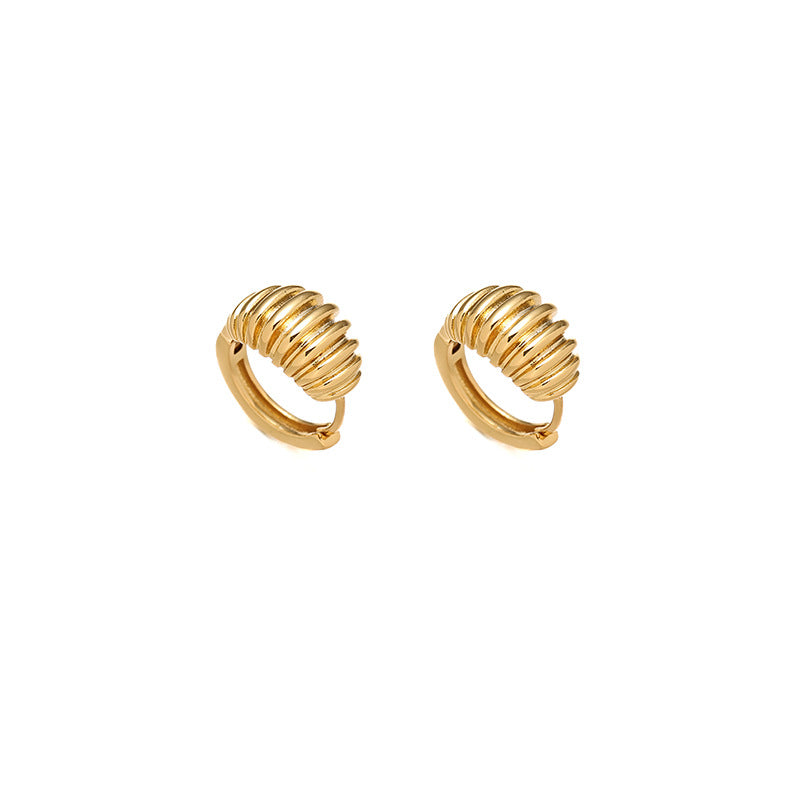 Ribbed Mini Hoops Earrings