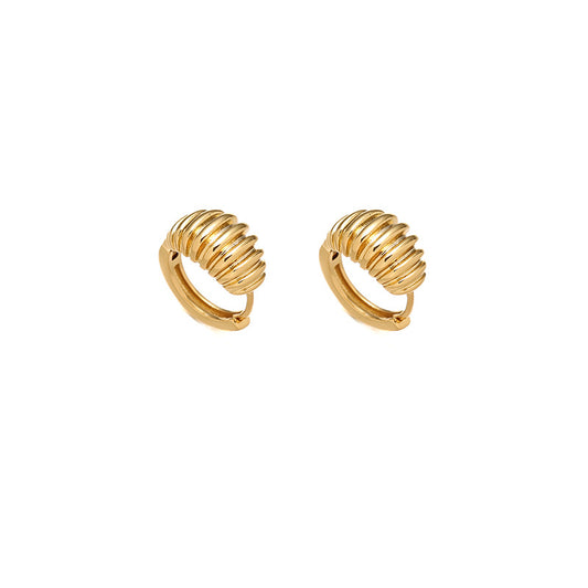 Ribbed Mini Hoops Earrings