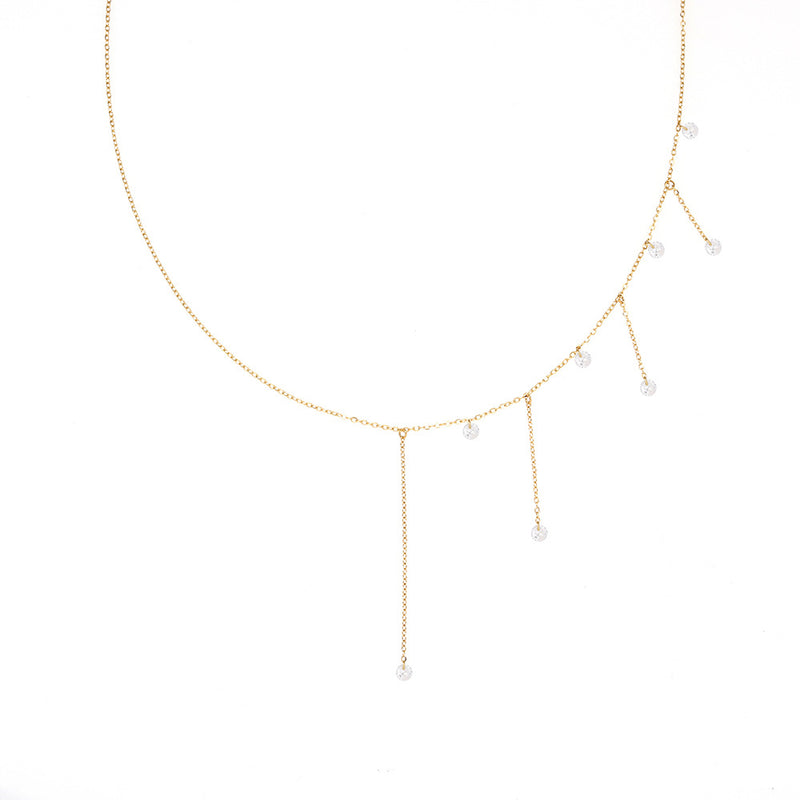 Sparkle Teardrop Chain Necklace