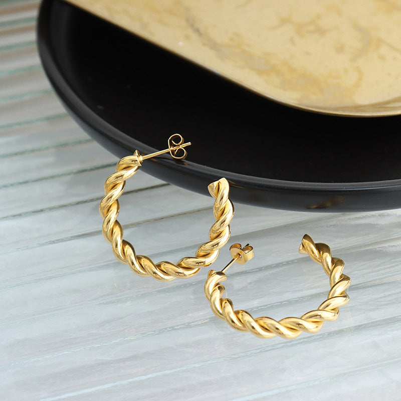 Twisted Rope Hoop Earrings