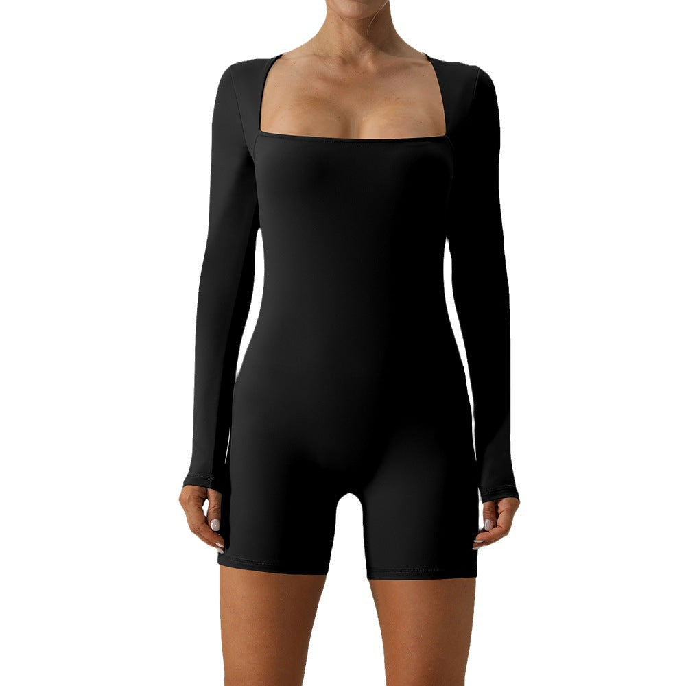 Sculpt Square Neck Long Sleeved Yoga Bodysuit