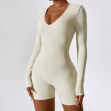 Sculpt V-Neck Long Sleeved Yoga Bodysuit