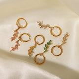 Zircon Vine Charm Earrings