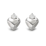 Zircon Silver Love Earrings