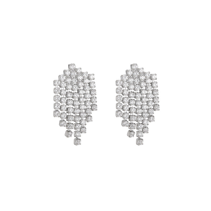 Zircon Tassel Earrings