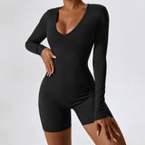 Sculpt V-Neck Long Sleeved Yoga Bodysuit