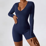 Sculpt V-Neck Long Sleeved Yoga Bodysuit