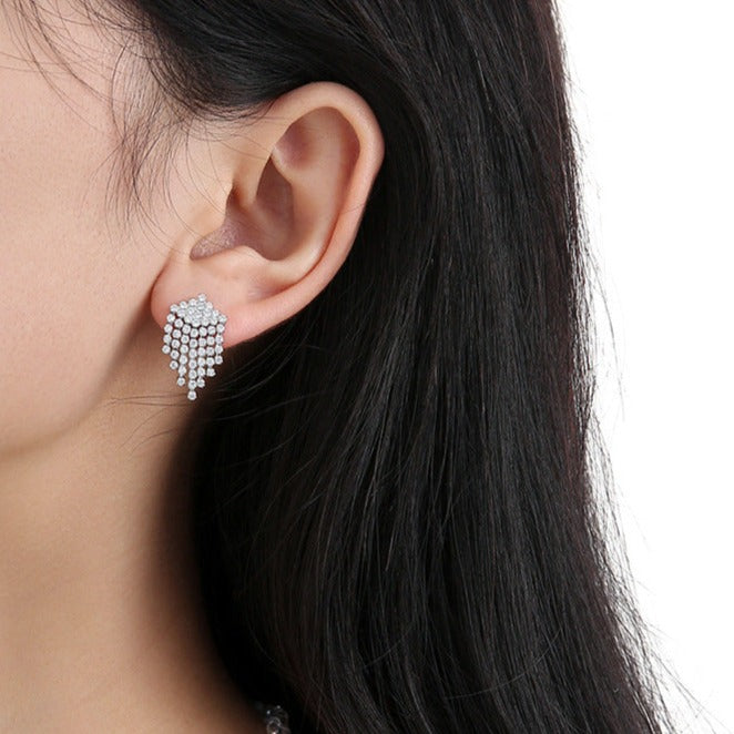 Zircon Tassel Earrings