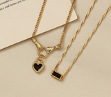 Black Zircon Necklace Duo