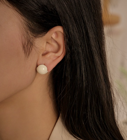 Ivory Sphere Earrings