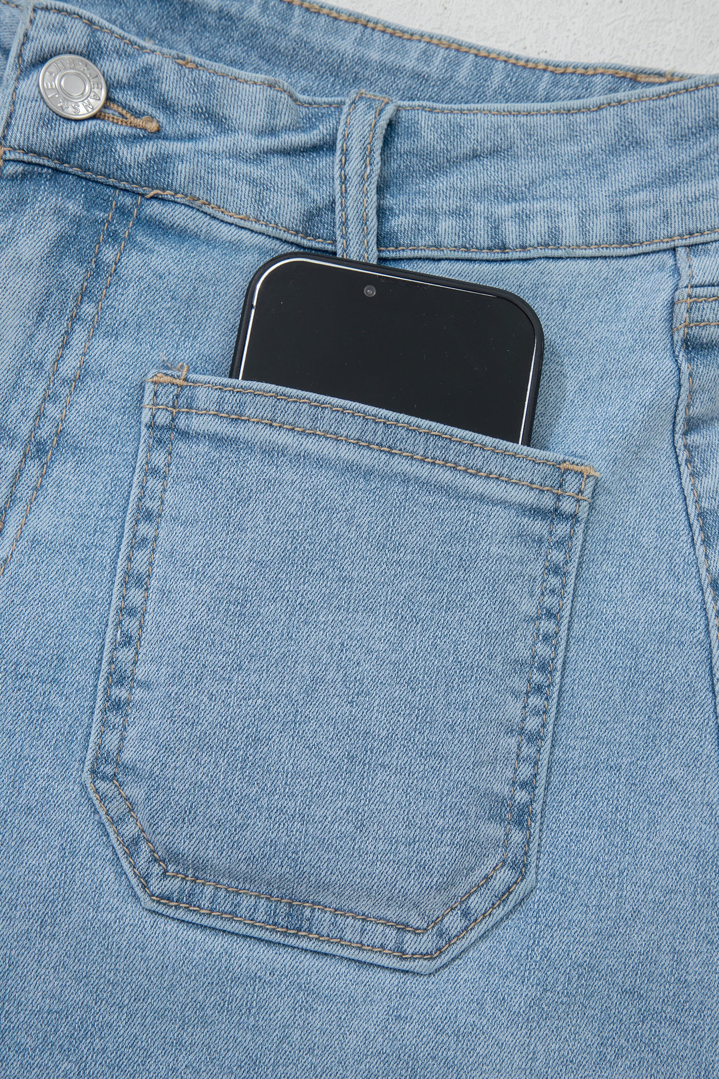 Myosotis High Rise Patch Pocket Denim Shorts