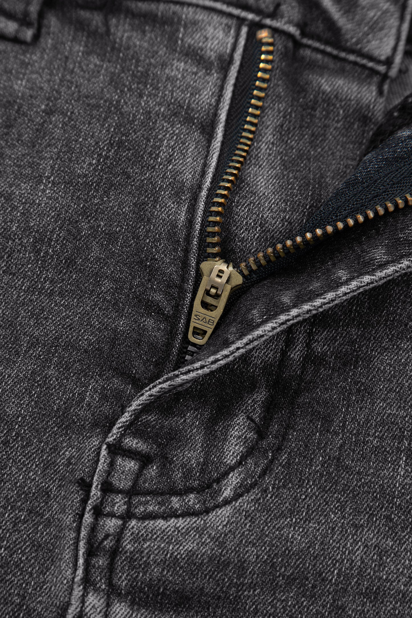 Dark Grey Irregular Distressed Bottom Denim Midi Skirt