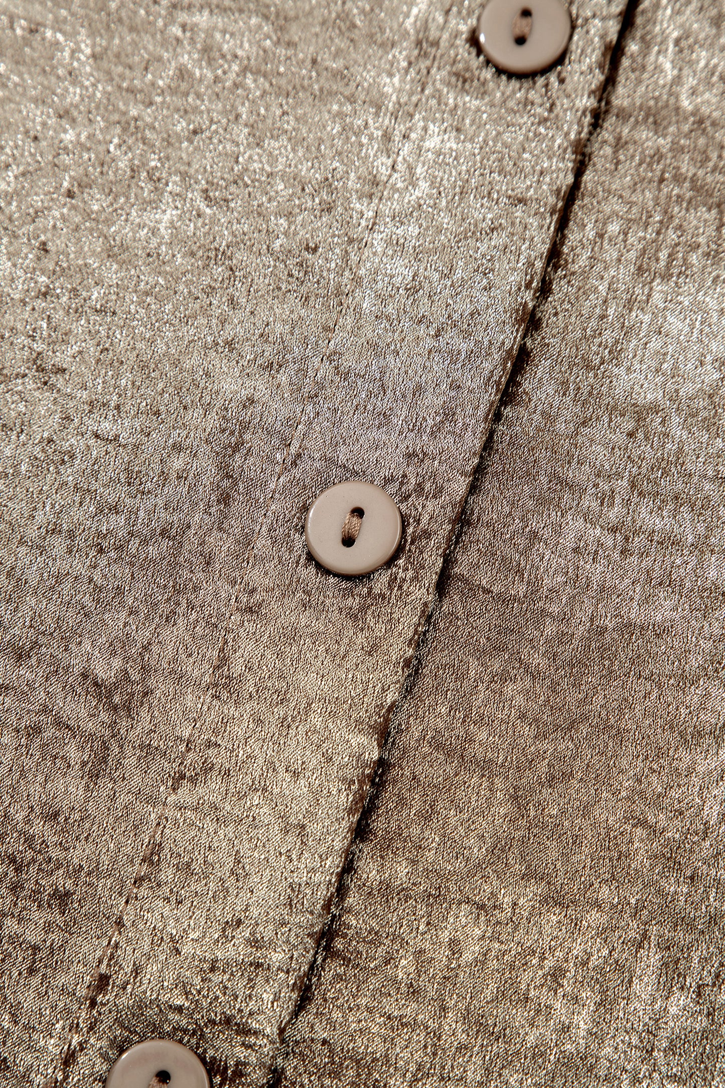 Gold Metallic Round Neck Ruffle Trim Sleeveless Top