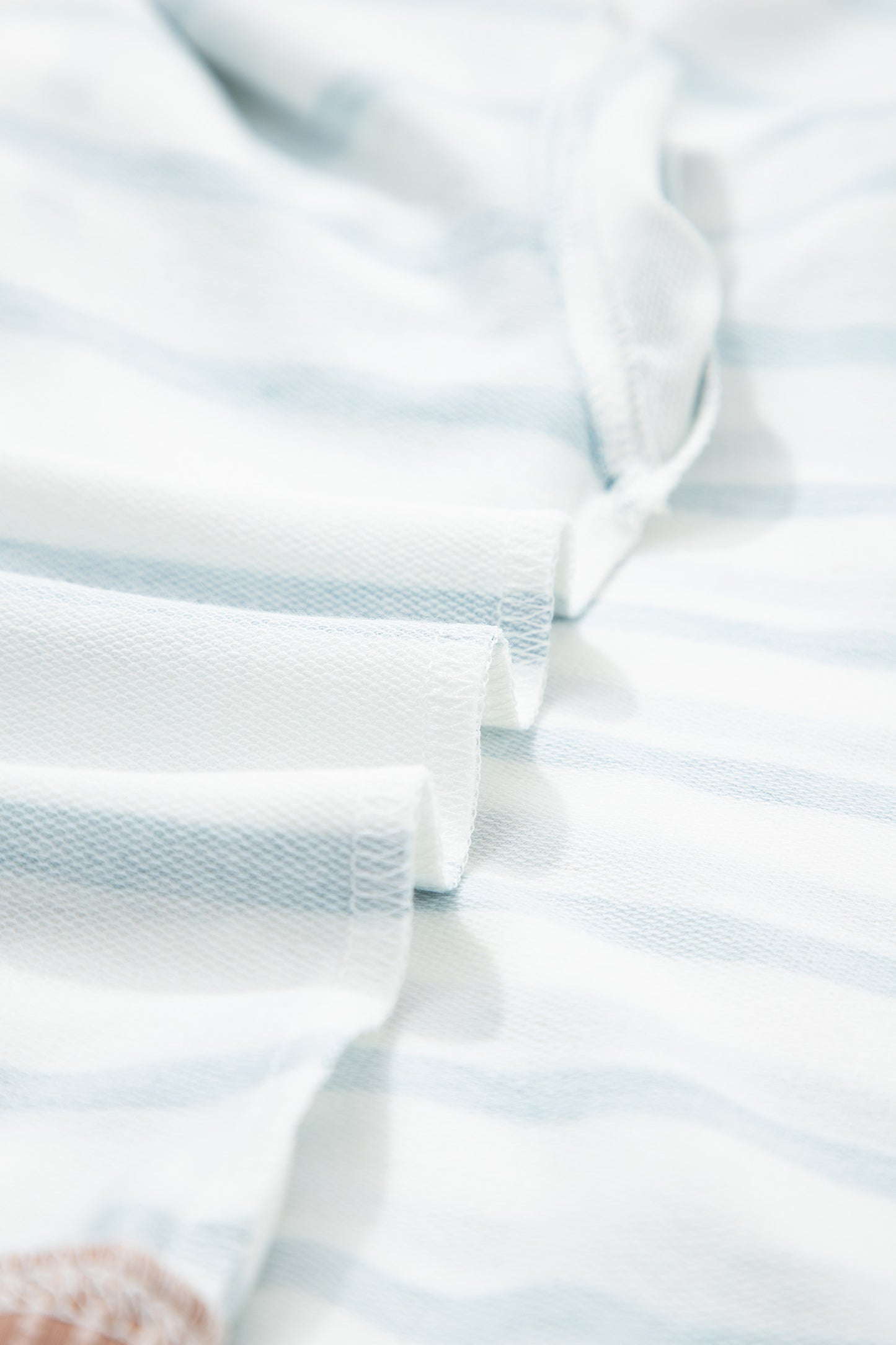 White Stripe Twisted Ribbed Patchwork Drop Shoulder Round Neck Sweatshirt