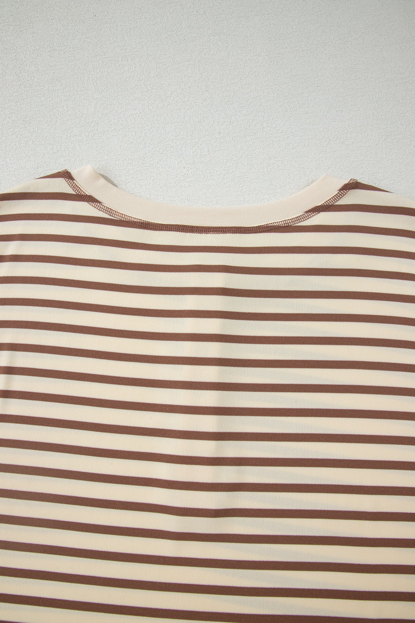 Brown Stripe Half Buttons Top and Shorts Set