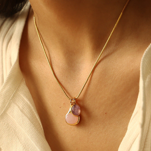 Amethyst and Rose Quartz Necklace