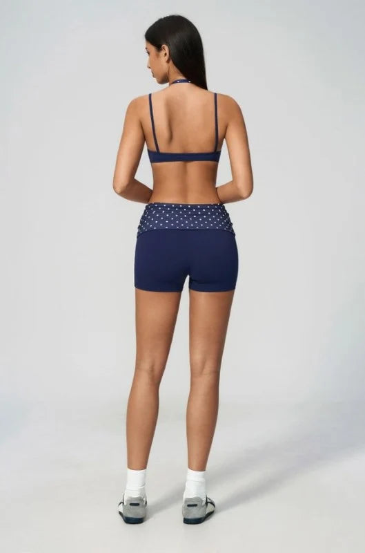 Polka Dot Halter Bralette & High Waist Shorts Set