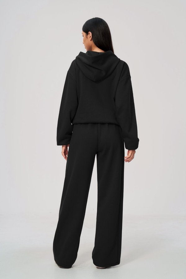Zip Up Hoodie and Wide Leg Sweatpants Set