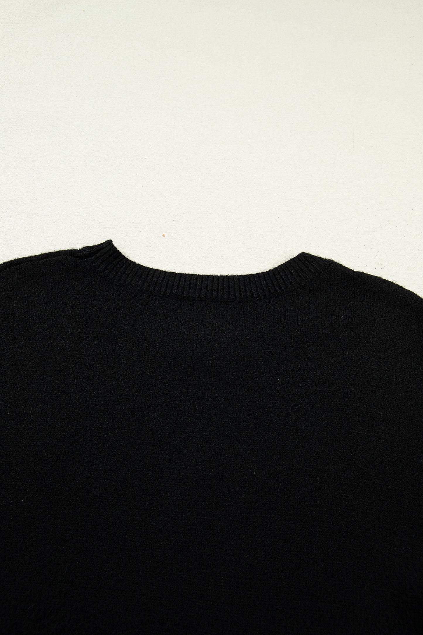 Black Heart Detail Contrast Cuffs Baggy Sweater