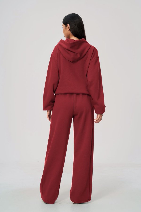 Zip Up Hoodie and Wide Leg Sweatpants Set