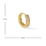 Zircon Inlaid Buckle Mini Hoop Earrings