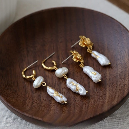 Baroque Pearl Retro Earrings