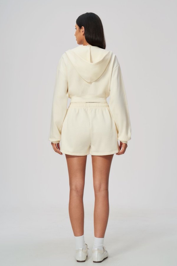 Cropped Zip Up Hoodie & Matching Shorts Set