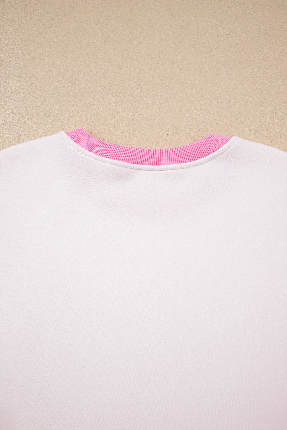 Strawberry Pink Color Block Pullover and Lace-up Elastic Waist Shorts Set