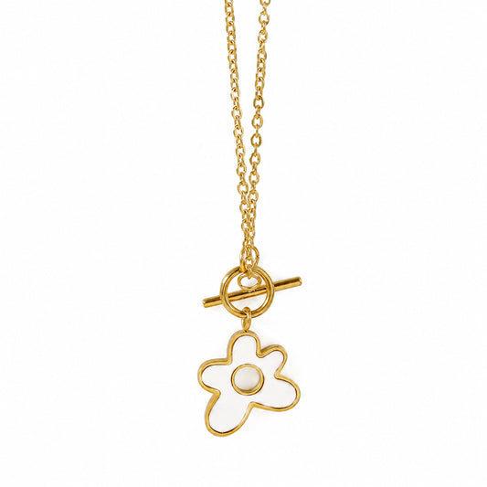 Shell Flower Toggle Necklace