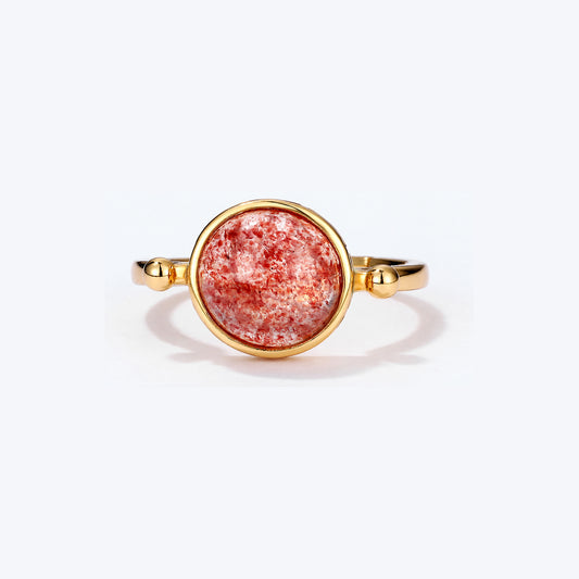 Strawberry Quartz Gold Vermeil Ring