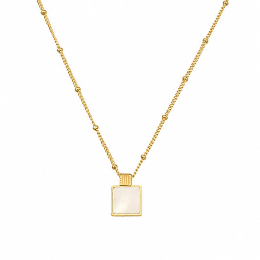 Fetchic White Shell Necklace - Square