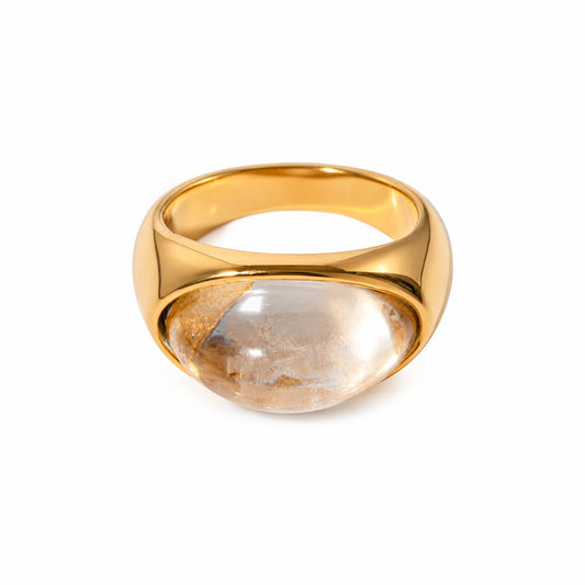 Crystal Statement Ring - Goldquartz