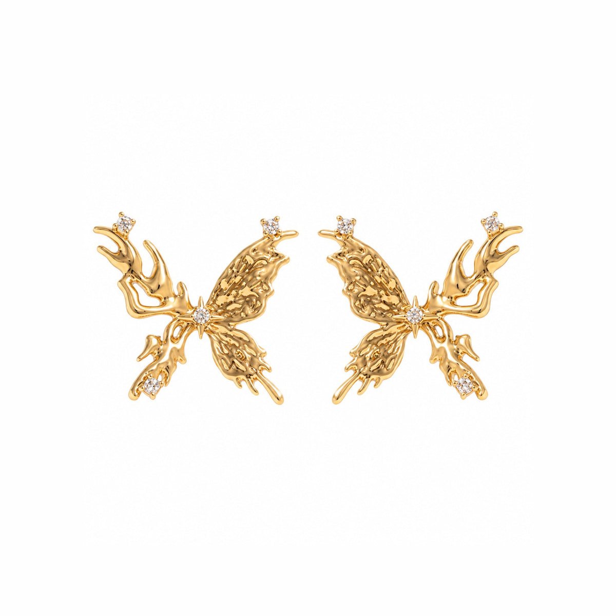 Flaming Butterfly Necklace And Earring - Earrings
