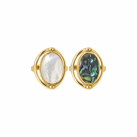 Abalone Shell Double Side Ring