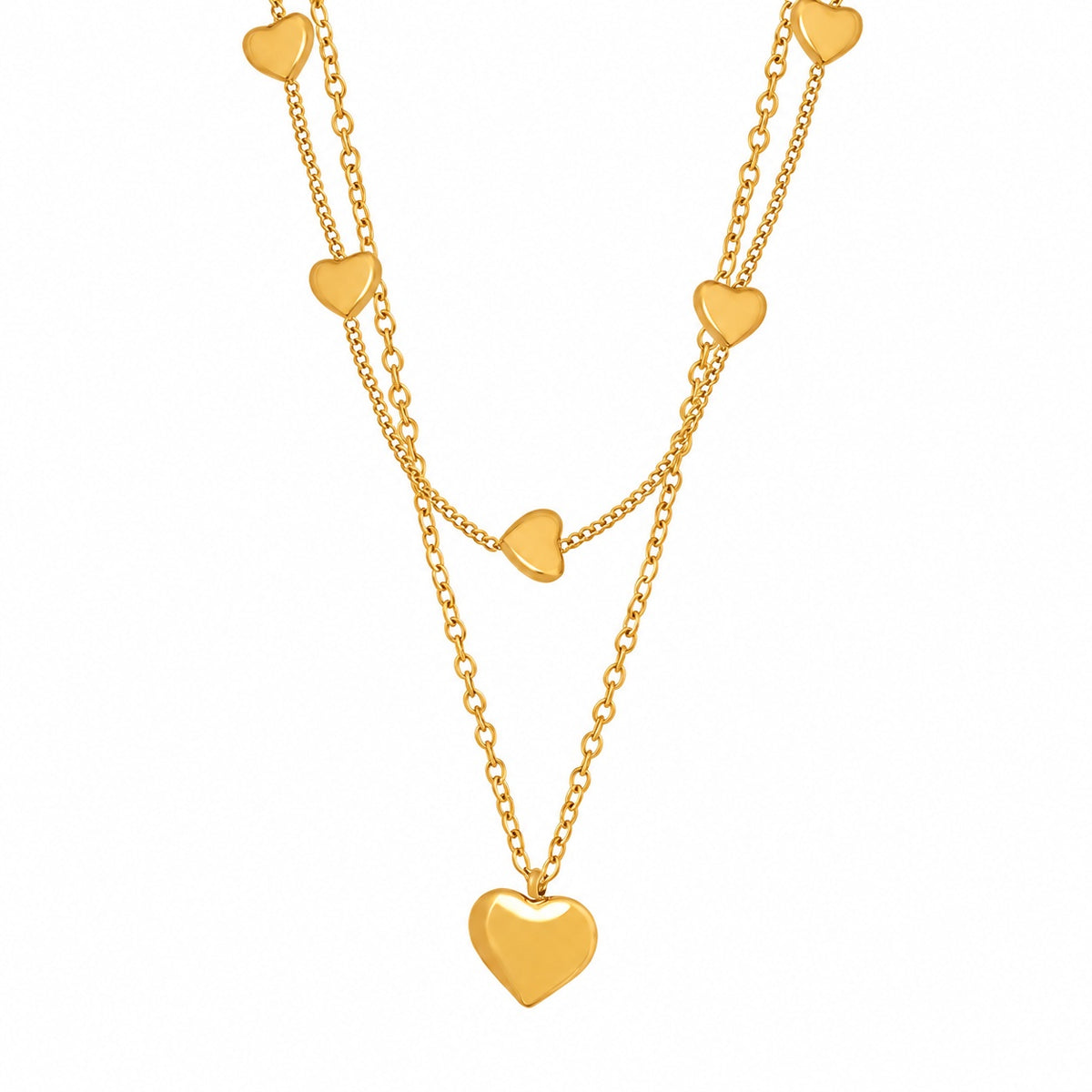 Double Layer Heart Necklace