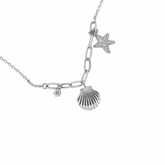 Mermaid Friends Necklace - Silver