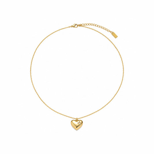 Twinkle In Your Heart Zircon Necklace - Gold