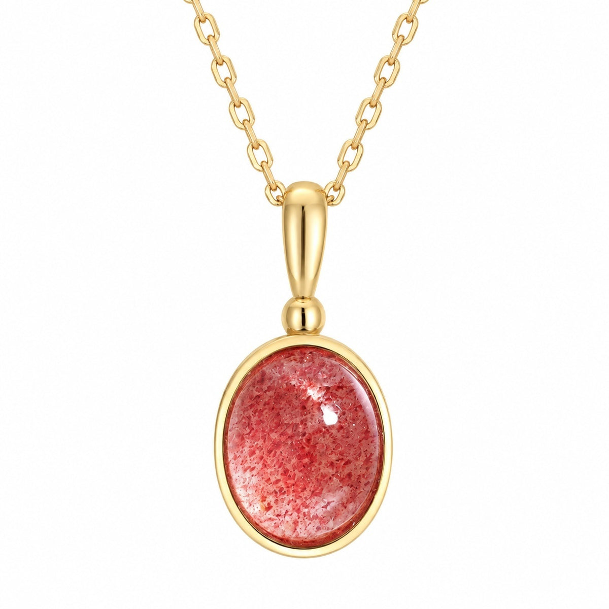 Strawberry Quarz Gold Vermeil Necklace