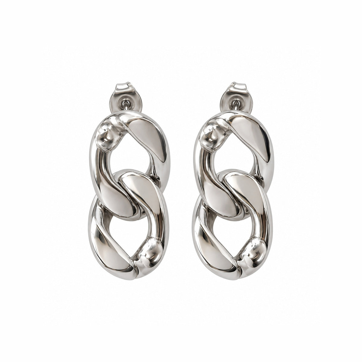 Chain Me On Earrings - Silver