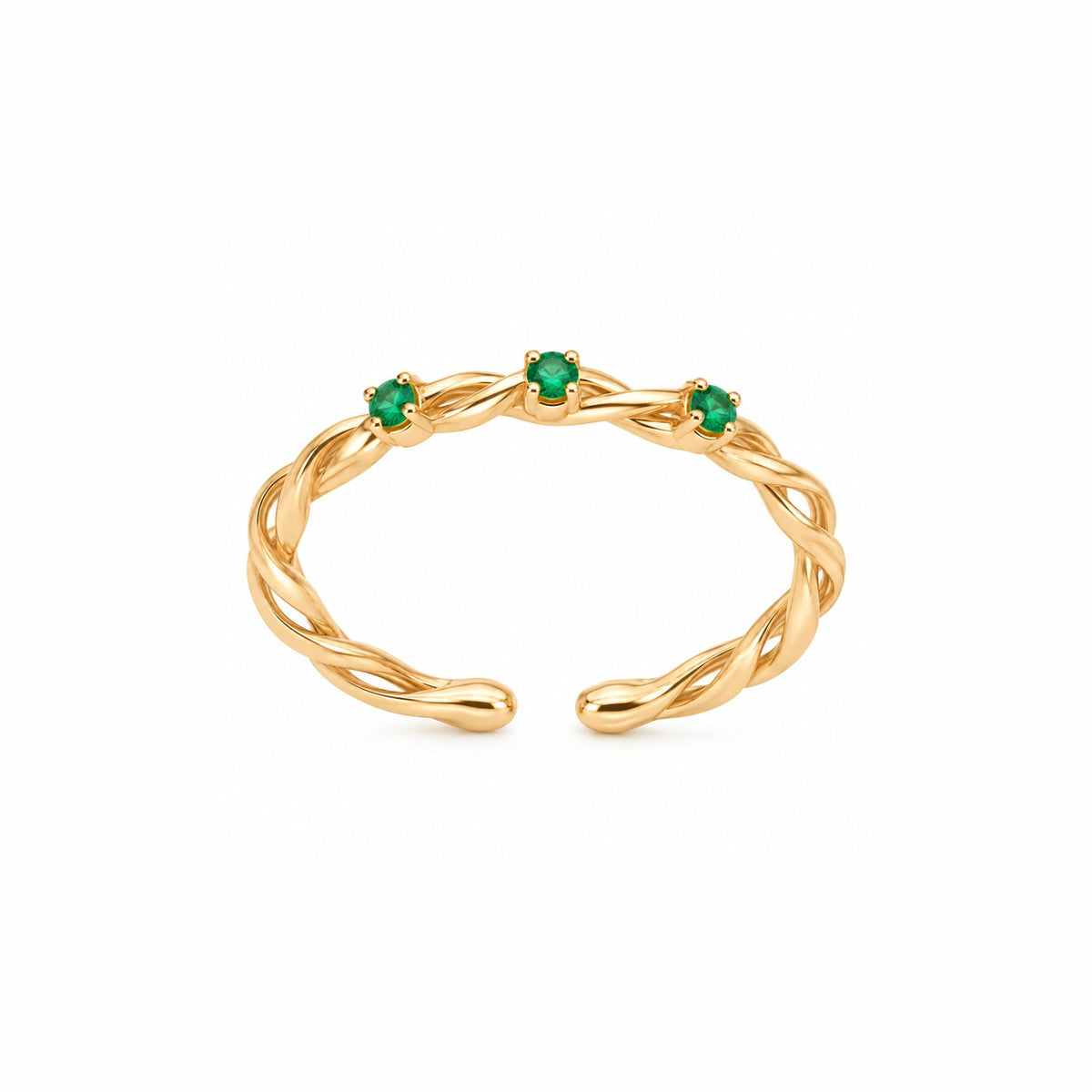 Emerald Gold Vermeil Open Ring